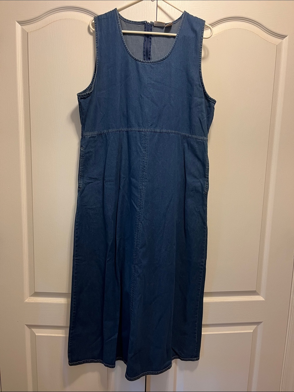 Woolrich Dark Blue Sleeveless Maxi Denim Dress